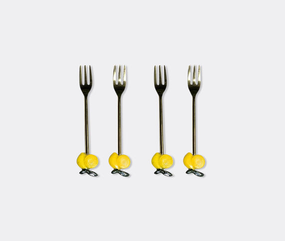 Les-Ottomans 'Lemon' dessert fork, set of four, yellow MULTICOLOUR OTTO26SMA652MUL