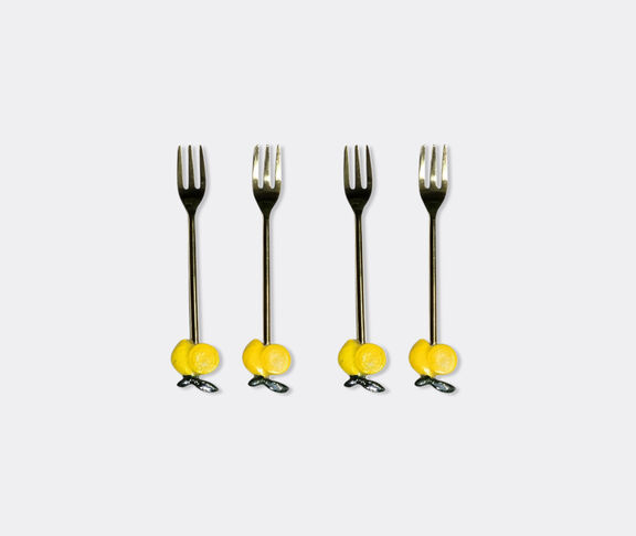 Les-Ottomans 'Lemon' dessert fork, set of four, yellow undefined ${masterID}