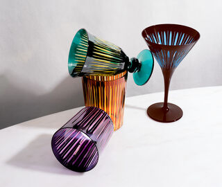 L'Objet 'Prism' cocktail glass, set of four, multicolor MULTICOLOUR LOBJ24PRI020MUL