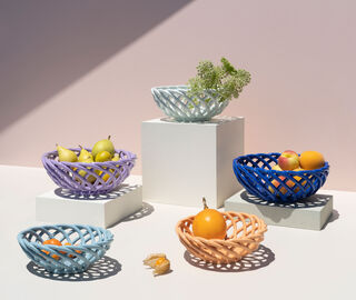 Octaevo 'Sicilia' ceramic basket, mint, large LIGHT GREEN OCTA21CER943LGR