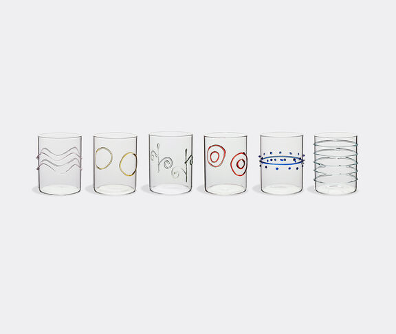 Ichendorf Milano Deco' Arlecchino Set Of 6 Water Glasses With Colored Decoration undefined ${masterID} 2