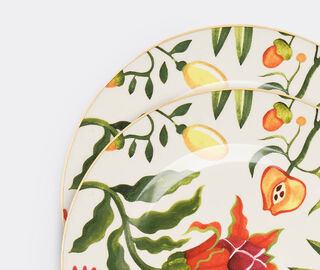 La DoubleJ 'Eden' dinner plate, set of two MULTICOLOUR LADJ24DIN670MUL