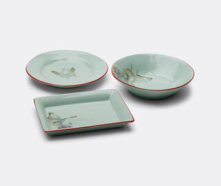 Pierre-Louis Mascia Floral rectangular tray, light blue LIGHT BLUE PLMA26TRA769LBL
