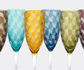 POLSPOTTEN 'Blocks' champagne glass, set of six MULTICOLOUR POLS22CHA367MUL
