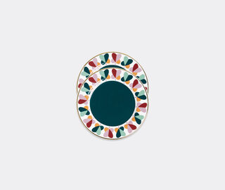 La DoubleJ 'Farfalle Ring' dessert plate, set of two MULTICOLOUR LADJ22DES054MUL