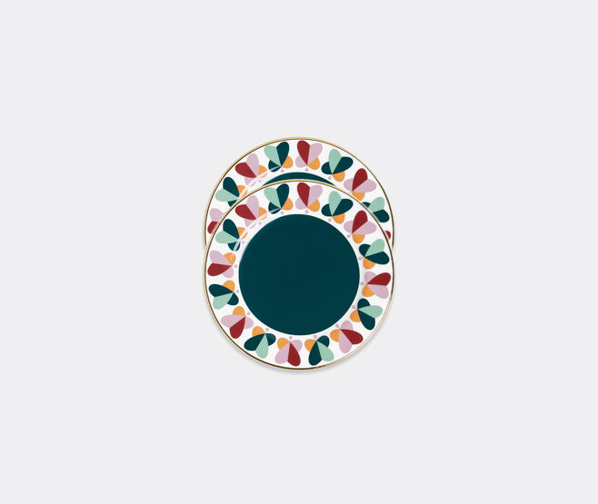 La DoubleJ 'Farfalle Ring' dessert plate, set of two MULTICOLOUR LADJ22DES054MUL