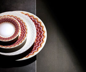 Missoni 'Zig Zag Jarris' dessert plate, set of six, pink MULTICOLOUR MIHO22ZIG484MUL