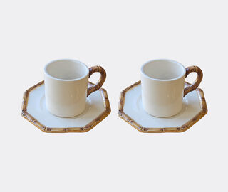 Les-Ottomans 'Bamboo' coffee cup and saucer, set of two MULTICOLOUR OTTO24SET860MUL