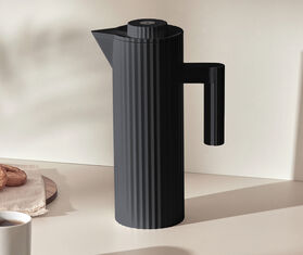 Alessi &#39;Pliss&eacute;&#39; thermo insulated jug, black BLACK ALES22PLI370BLK