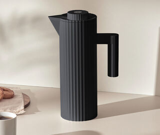 Alessi 'Pliss&eacute;' thermo insulated jug, black BLACK ALES22PLI370BLK