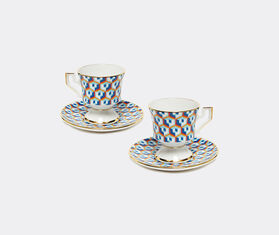 La DoubleJ 'Cubi Blu' espresso cup and saucer, set of two MULTICOLOUR LADJ22ESP972MUL