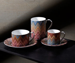 Missoni 'Zig Zag Jarris' coffee cup and saucer, set of two, red MULTICOLOUR MIHO22ZIG507MUL