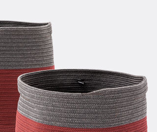 Cassina 'Podor' baskets, set of two, burgundy &amp; grey GREY CASS21POD999BUR