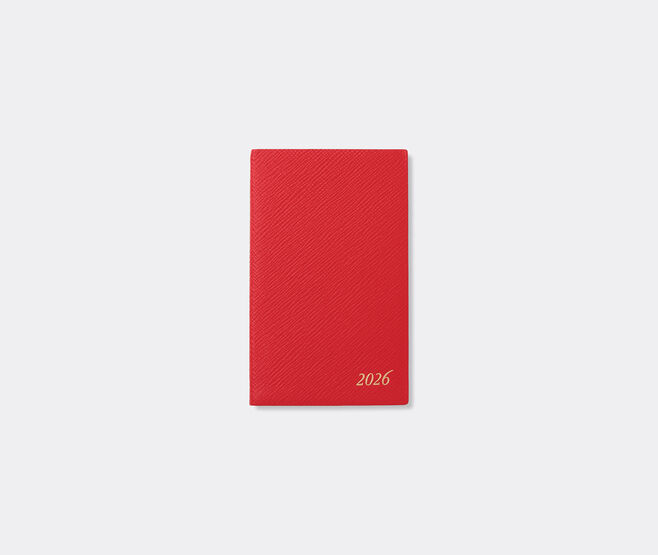 Smythson '2026 Panama' weekly diary with pocket, scarlet red RED SMYT25PAS444RED