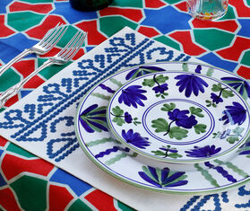 Cabana &#39;Blossom&#39; dinner plate, blue MULTICOLOUR CABA23BLO156MUL