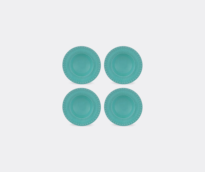 Bordallo Pinheiro &lsquo;Fantasia&rsquo; soup plate, set of four, acqua green TURQUOISE BOPI23FAN635LGR