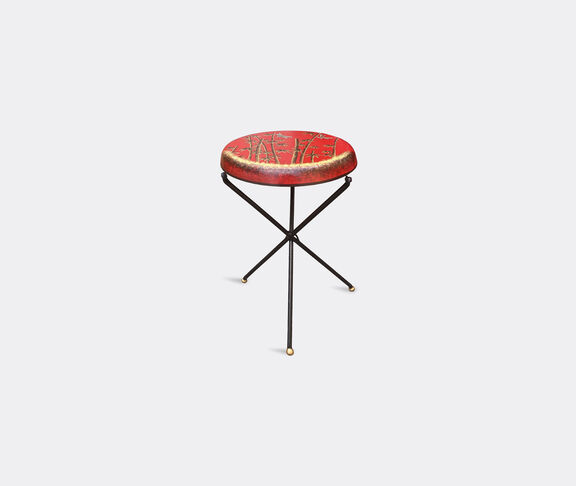 Les-Ottomans Bamboo Red Handpainted Iron Folding Stool undefined ${masterID} 2