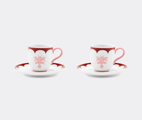 Aquazzura Casa &#39;Jaipur&#39; coffee cup and saucer, set of two, bordeaux and pink MULTICOLOUR AQUA23JAI309MUL