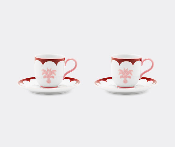 Aquazzura Casa 'Jaipur' coffee cup and saucer, set of two, bordeaux and pink MULTICOLOUR AQUA23JAI309MUL