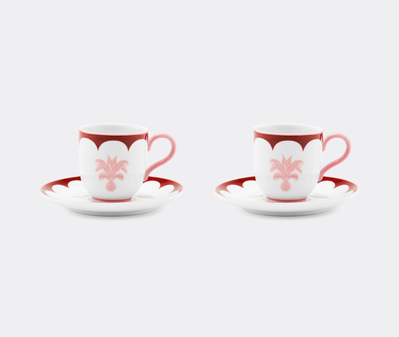 Aquazzura Casa 'Jaipur' coffee cup and saucer, set of two, bordeaux and pink undefined ${masterID}