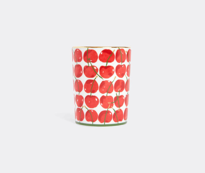 La DoubleJ 'Cherries' decorative cup, ivory IVORY LADJ25DEC462MUL