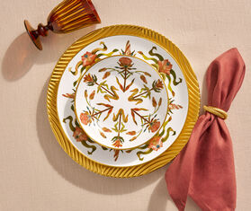 L'Objet 'Grand Tour' soup plate, multicolor and gold MULTICOLOUR LOBJ26GRA098MUL