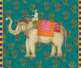 Lisa Corti &#39;Elephant Rany Masonite&#39; rectangular placemat, set of two, green GREEN LICO25REC698GRN