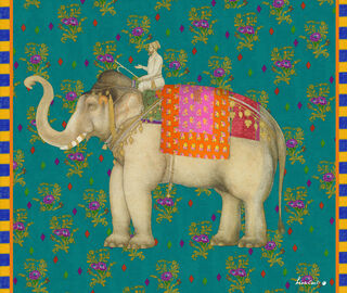 Lisa Corti 'Elephant Rany Masonite' rectangular placemat, set of two, green GREEN LICO25REC698GRN