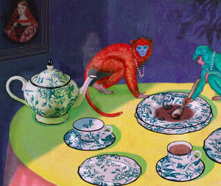 Gucci 'Herbarium' demitasse cup with saucer, set of two, green MULTICOLOUR GUCC18HER612GRN