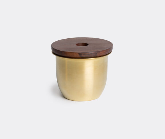 Grace Souky C3Small Container With Wood Lid Brass ${masterID} 2