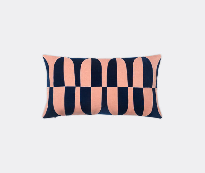 Christina Lundsteen 'Abigail' cushion, denim and pale rose MULTICOLOUR CHLU25ABI945MUL