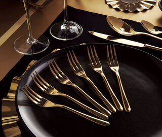 Sambonet 'Taste' dessert fork, set of six, gold GOLD SAMB22CUT716GOL