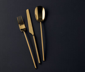 Sambonet &#39;100&#39; cutlery, set of 24, gold GOLD SAMB24SER002GOL