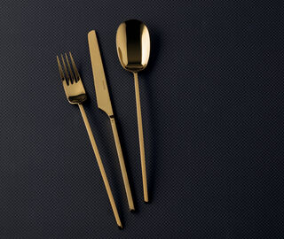 Sambonet '100' cutlery, set of twenty-four, gold GOLD SAMB24SER002GOL