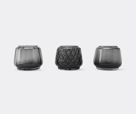 XLBoom &#39;Kuro&#39; assorted tealight holders, set of three, smoky gray GREY XLBO25KUR107GRY