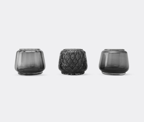 XLBoom 'Kuro' assorted tealight holders, set of three, smoky gray GREY XLBO25KUR107GRY