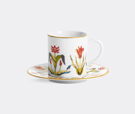 L'Objet 'Grand Tour' espresso cup and saucer, multicolor and gold MULTICOLOUR LOBJ26GRA180MUL