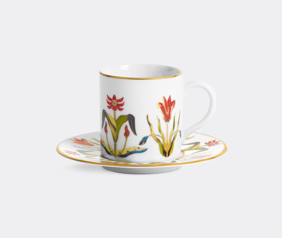 L'Objet 'Grand Tour' espresso cup and saucer, multicolor and gold MULTICOLOUR LOBJ26GRA180MUL