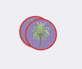 Lisa Corti 'Masonite' round placemat, set of two, hima palma pervinch MULTICOLOUR LICO23MAS657MUL