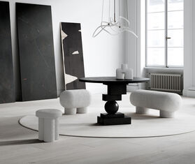 101 Copenhagen &#39;Big Foot&#39; stool, boucl&eacute; WHITE COPH25BIG892WHI