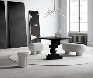 101 Copenhagen 'Big Foot' stool, boucl&eacute; IVORY COPH25BIG892WHI