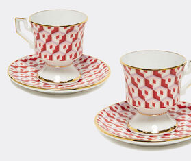 La DoubleJ 'Cubi Rosso' espresso cup and saucer, set of two MULTICOLOUR LADJ22ESP989MUL