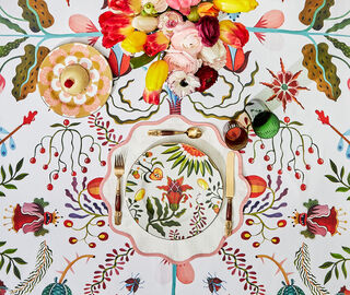 La DoubleJ 'Eden' dinner plate, set of two MULTICOLOUR LADJ24DIN670MUL