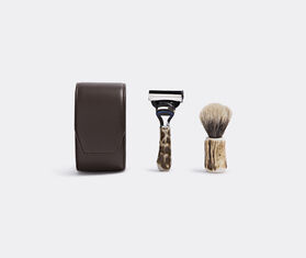 Lorenzi Milano Stag antler travelling shaving set BROWN CEMI15TRA368BRW