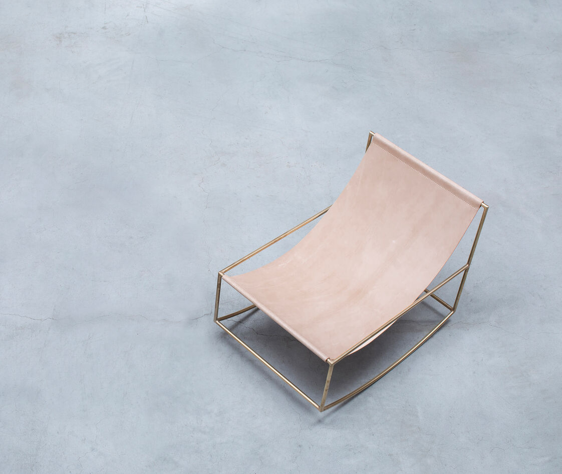 Shop Valerie_objects Seating Brass In Brass, Leather
