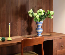 &amp;k Amsterdam 'Rhombic' vase, blue MULTICOLOUR AMST25VAS012MUL