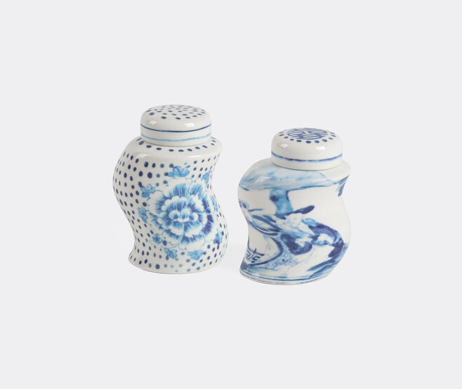 Seletti 'Classics on Acid, Dots & Ginger' spice shaker set, white and blue MULTICOLOUR SELE25POR097MUL