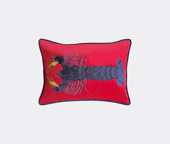 Les-Ottomans Cotton Embroidered  Cushion - Lobster undefined ${masterID} 2