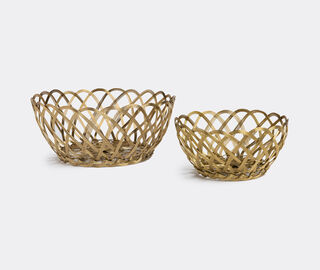 Bitossi Home 'Intreccio' basket, large GOLD BIHO19INT771GOL
