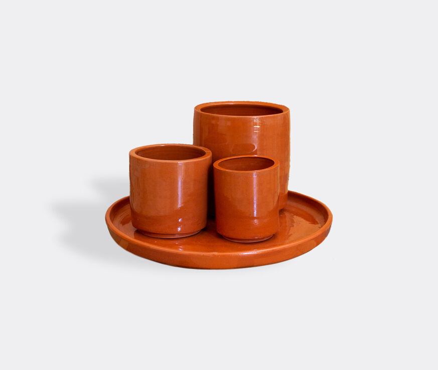 Basis 'Terracotta' saucer with three pots Terracotta BASI22TER985CIN
